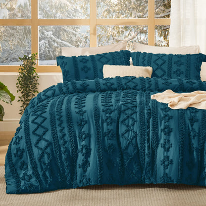 Modern Boho Bedding Set – Quilted 3 Piece Coverlet with Coordinated Pillow Shams