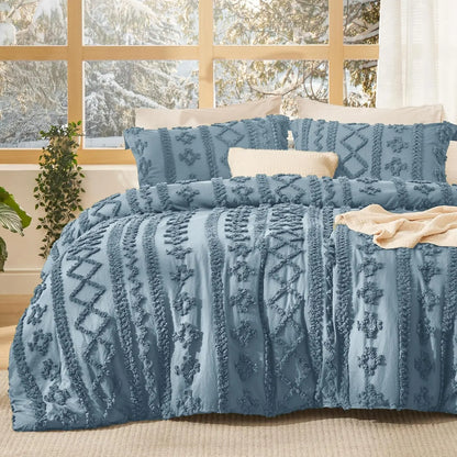 Modern Boho Bedding Set – Quilted 3 Piece Coverlet with Coordinated Pillow Shams